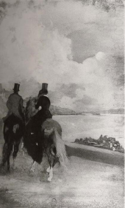Edgar Degas Two figures on the horseback china oil painting image